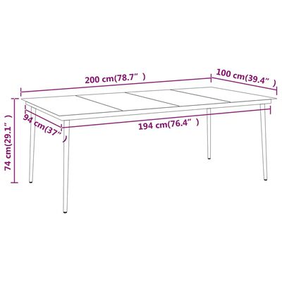 vidaXL 9 pcs conjunto de jantar para jardim preto