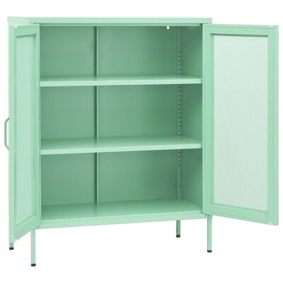 vidaXL Armário de arrumação aço 80x35x101,5 cm verde-hortelã