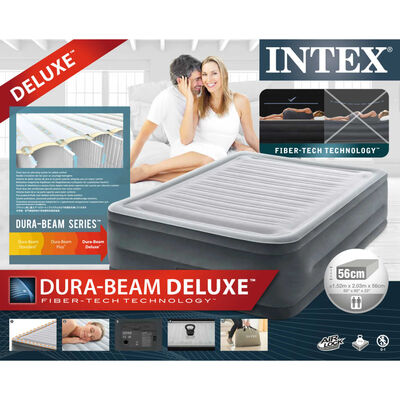 Intex Colchão insuflável Dura-Beam Deluxe Comfort Plush Queen 56 cm