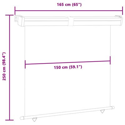 vidaXL Toldo lateral para varanda 165x250 cm azul