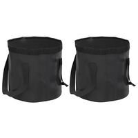 vidaXL Baldes dobráveis 2 pcs 20 L PVC preto