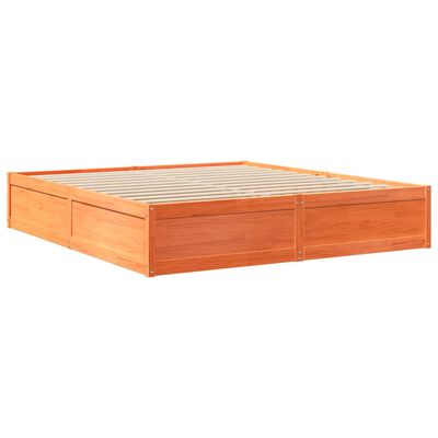 vidaXL Cama sem colchão 180x200 cm pinho maciço castanho-mel