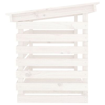 vidaXL Suporte para lenha 108x73x79 cm pinho maciço branco