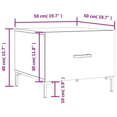 vidaXL Mesa de centro 50x50x40 cm derivados madeira sonoma cinza