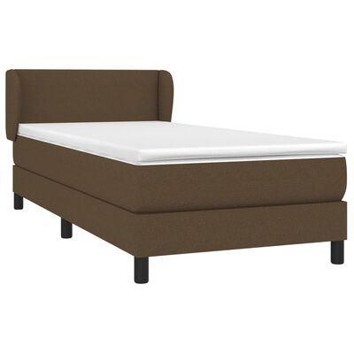 vidaXL Cama com molas/colchão 100x200 cm tecido castanho-escuro