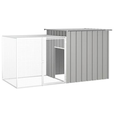 vidaXL Galinheiro 200x91x100 cm aço galvanizado cinzento