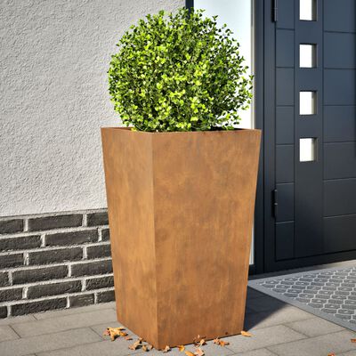 vidaXL Vaso/floreira de jardim 2 pcs 45x45x75 cm aço corten