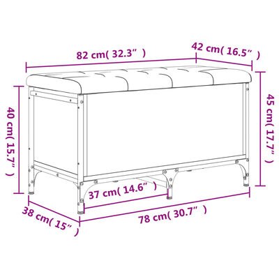 vidaXL Banco de arrumação 82x42x45cm derivados madeira carvalho sonoma