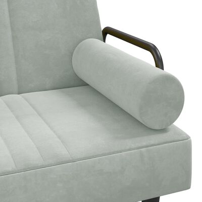 vidaXL Sofá-cama em forma de L 260x140x70 cm veludo cinzento-claro