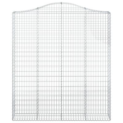 vidaXL Cestos gabião arqueados 2pcs 200x30x220/240cm ferro galvanizado