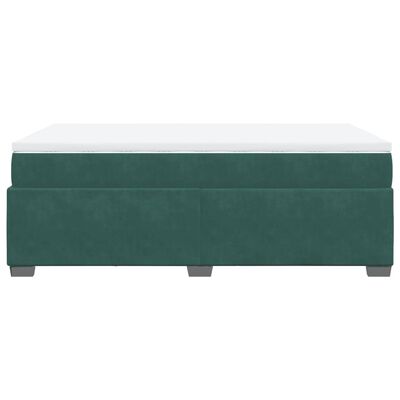 vidaXL Cama boxspring com colchão 120x190 cm veludo verde-escuro