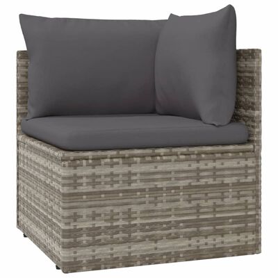 vidaXL 13 pcs conjunto lounge de jardim c/ almofadões vime PE cinzento