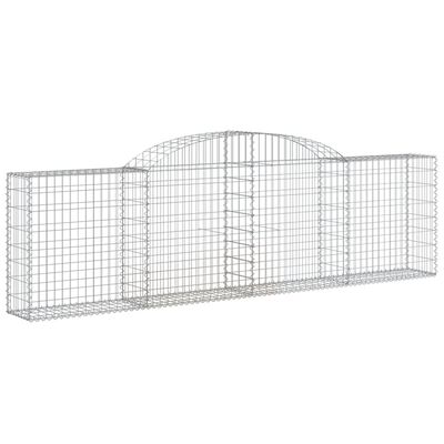 vidaXL Cestos gabião arqueados 4 pcs 300x30x80/100cm ferro galvanizado