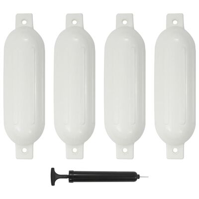 vidaXL Para-choques para barco 4 pcs 51x14 cm PVC branco