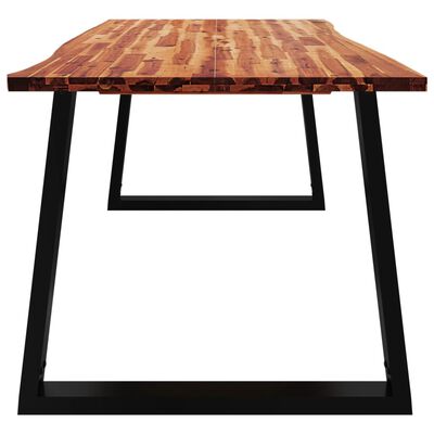 vidaXL Mesa de jantar c/ bordas vivas 200x90x75 cm acácia maciça