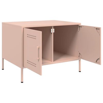 vidaXL Mesa de centro 68x50x50,5 cm aço rosa