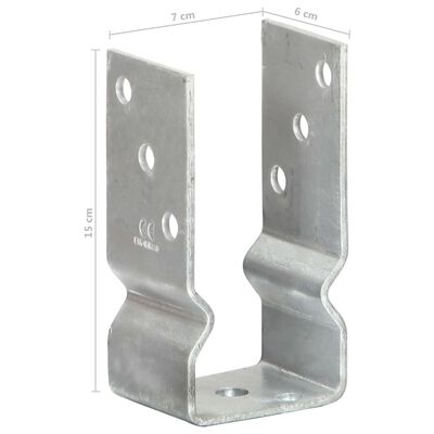 vidaXL Âncoras de vedação 6 pcs 7x6x15 cm aço galvanizado prateado