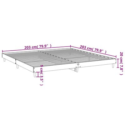 vidaXL Estrutura de cama 200x200 cm derivados madeira carvalho sonoma