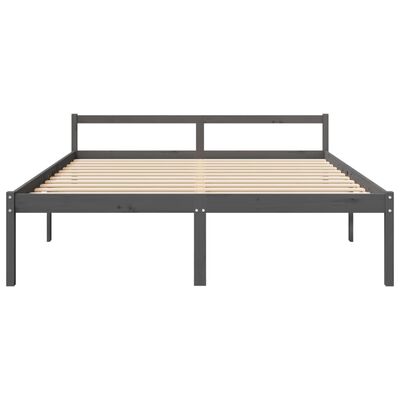 vidaXL Cama para idosos 200x200 cm pinho maciço cinza