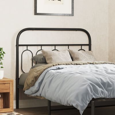 vidaXL Cabeceira de cama 100 cm metal preto