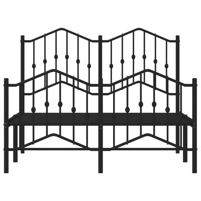 vidaXL Estrutura de cama com cabeceira e pés 120x190 cm metal preto