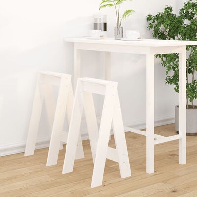 vidaXL Bancos 2 pcs 40x40x75 cm pinho maciço branco