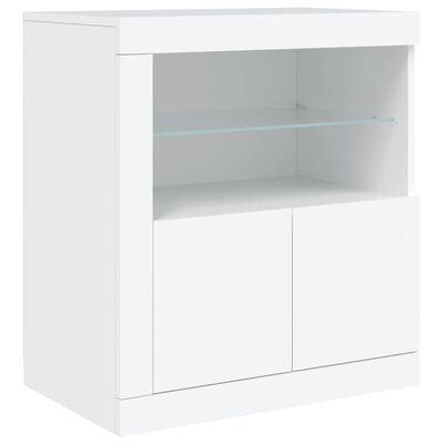 vidaXL Aparador com luzes LED 60,5x37x67 cm branco