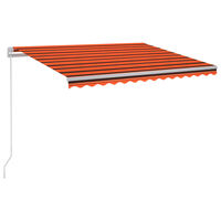 vidaXL Toldo retrátil manual com LED 300x250 cm laranja e castanho