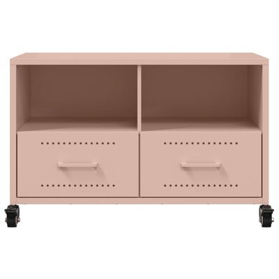 vidaXL Móvel de TV 68x39x43,5 cm aço rosa