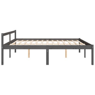 vidaXL Cama para idosos 200x200 cm pinho maciço cinza