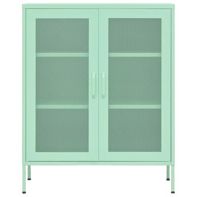 vidaXL Armário de arrumação aço 80x35x101,5 cm verde-hortelã