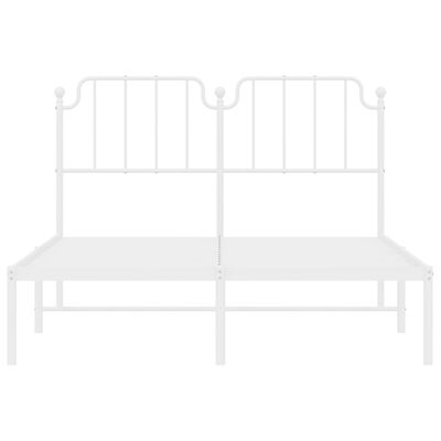 vidaXL Estrutura de cama com cabeceira 140x190 cm metal branco