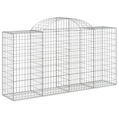 vidaXL Cestos gabião arqueados 15 pcs 200x50x100/120 ferro galvanizado