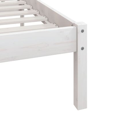 vidaXL Estrutura de cama 100x200 cm madeira pinho maciço branco