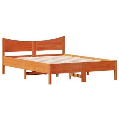 vidaXL Cama sem colchão 120x190 cm madeira pinho maciça castanho-mel