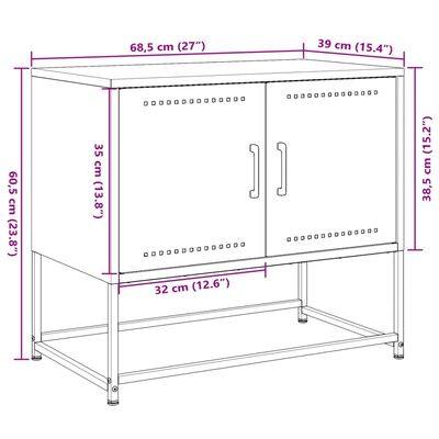 vidaXL Móvel de TV 68,5x39x60,5 cm aço antracite