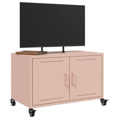 vidaXL Móvel de TV 68x39x43,5 cm aço rosa