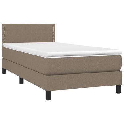 vidaXL Cama box spring + colchão/LED 90x200cm tecido cinza-acastanhado