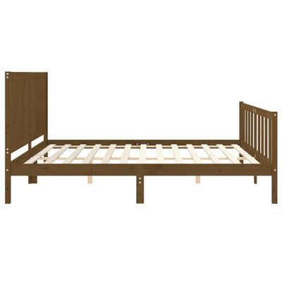 vidaXL Estrutura cama c/ cabeceira 200x200cm maciço castanho-mel