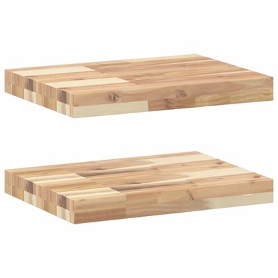 vidaXL Prateleiras flutuantes 2pcs 60x30x4cm acácia maciça não tratada