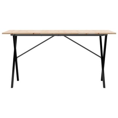 vidaXL Mesa de jantar estrutura em X 160x80x75cm pinho e ferro fundido