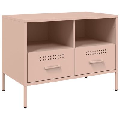 vidaXL Móvel de TV 68x39x50,5 cm aço rosa