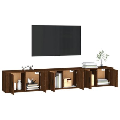 vidaXL Móveis de TV de parede 3 pcs 80x34,5x40 cm carvalho castanho