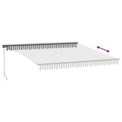 vidaXL Toldo retrátil manual com luzes LEDs 400x300cm antracite/branco