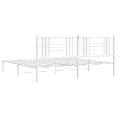 vidaXL Estrutura de cama com cabeceira 193x203 cm metal branco