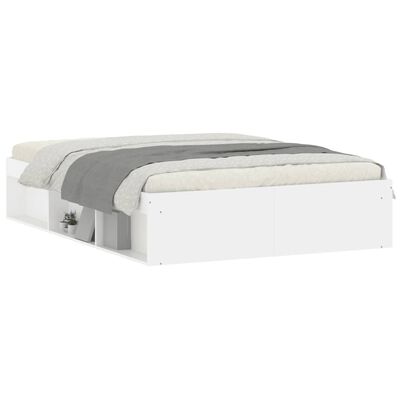 vidaXL Estrutura de cama de casal 135x190 cm branco