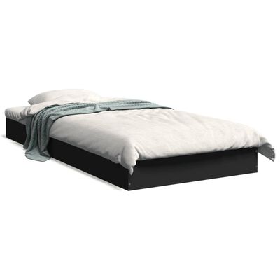 vidaXL Estrutura de cama 90x200 cm derivados de madeira preto