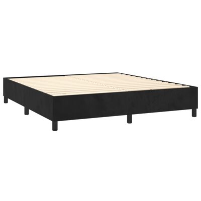 vidaXL Cama box spring c/ colchão/LED 160x200 cm veludo preto