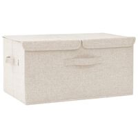 vidaXL Caixa de arrumação 50x30x25 cm tecido cor creme