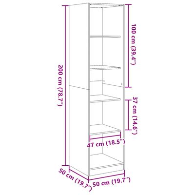 vidaXL Roupeiro 50x50x200 cm contraplacado branco